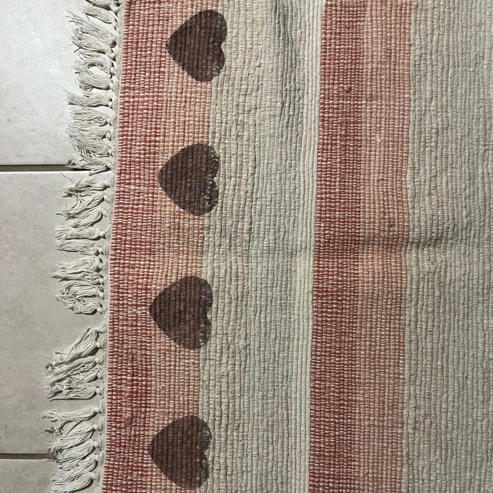Small Heart shaped designs Area rug, Firm Price!